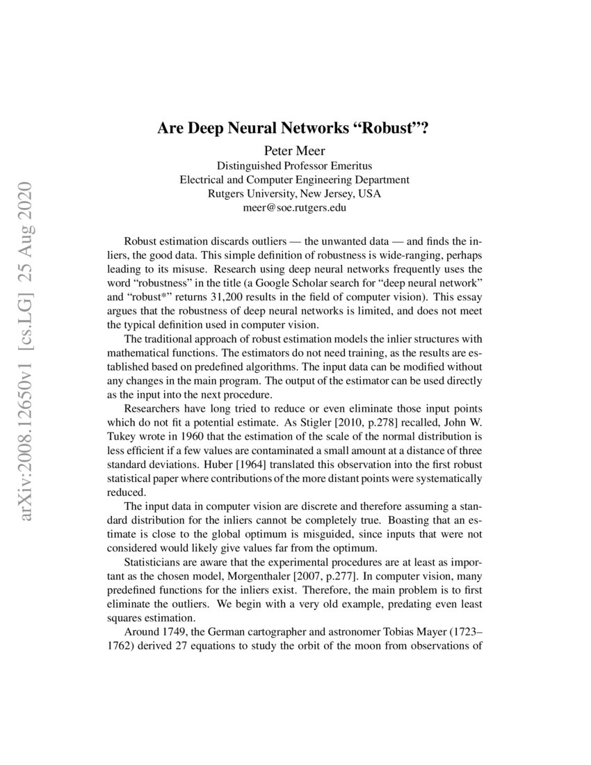 Are Deep Neural Networks "Robust"? | DeepAI