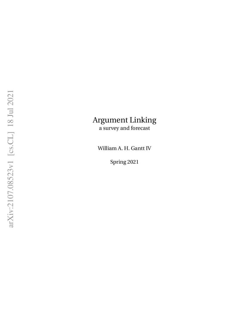Argument Linking A Survey and Forecast DeepAI