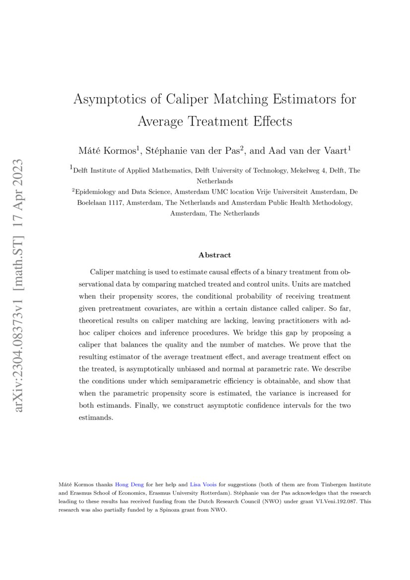 Asymptotics of Caliper Matching Estimators for Average Treatment