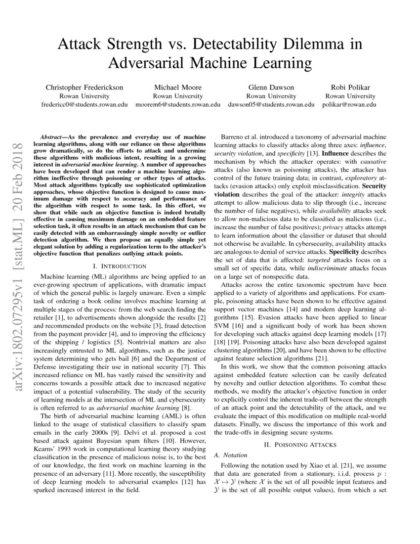 Attack Strength vs. Detectability Dilemma in Adversarial Machine