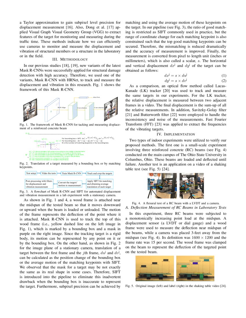 Automatic Displacement and Vibration Measurement in Laboratory