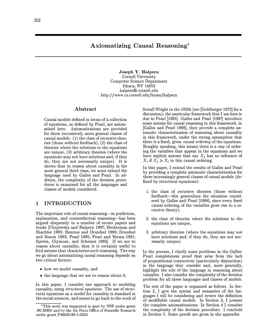Axiomatizing Causal Reasoning | DeepAI
