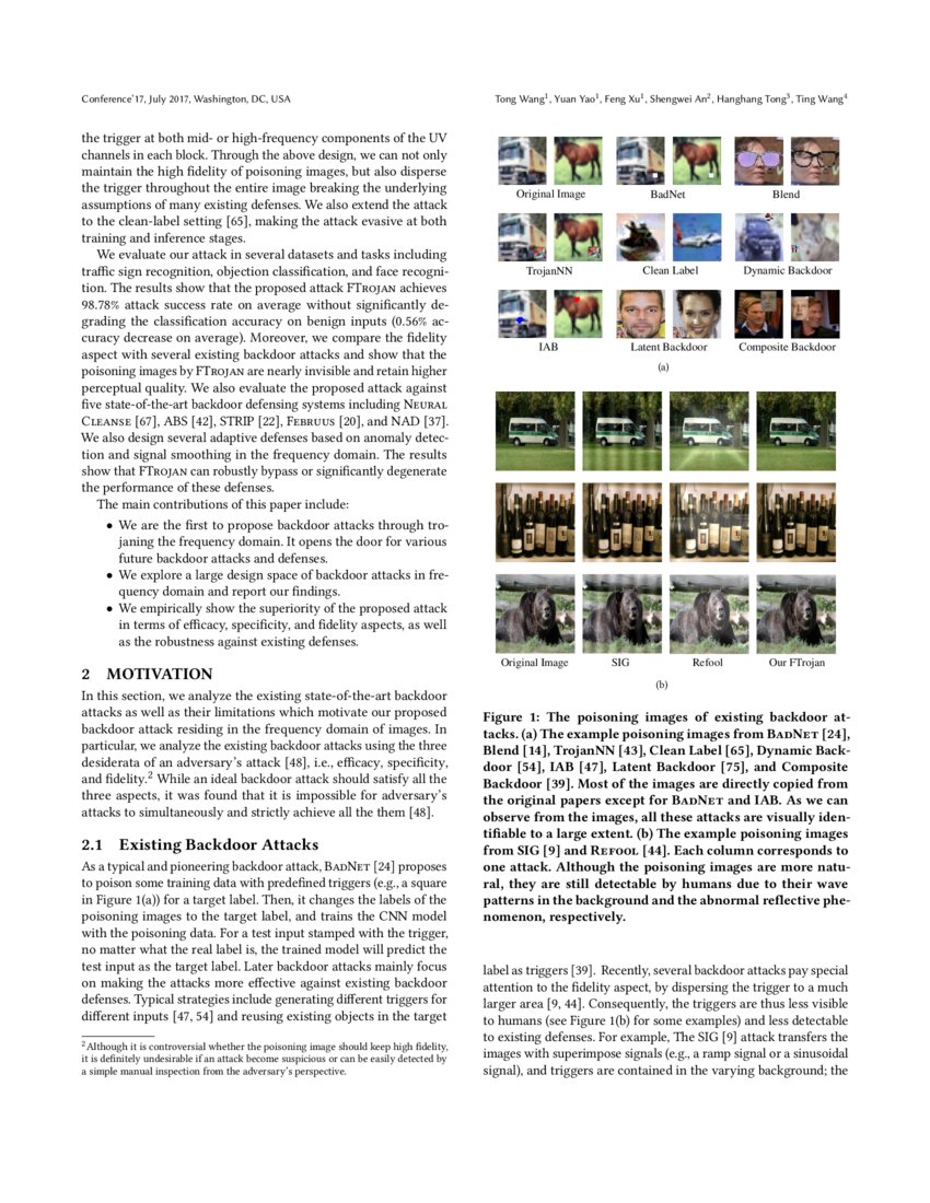 Backdoor Attack Through Frequency Domain Deepai