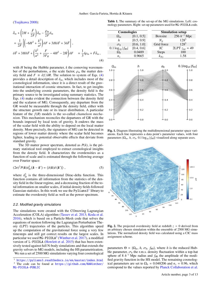 Bayesian deep learning for cosmic volumes with modified gravity | DeepAI