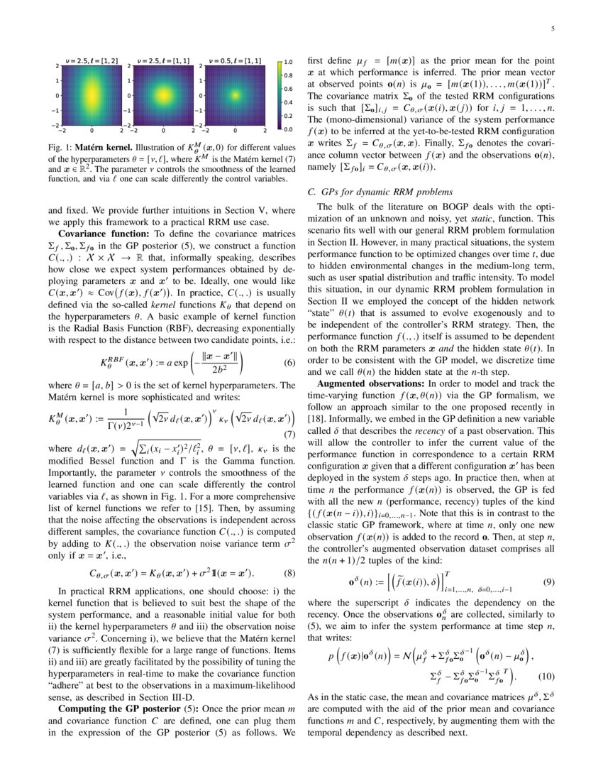 Bayesian optimization for radio resource management open loop power