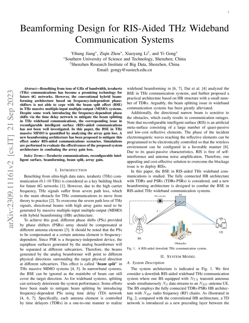 Beamforming Design for RISAided THz Wideband Communication Systems