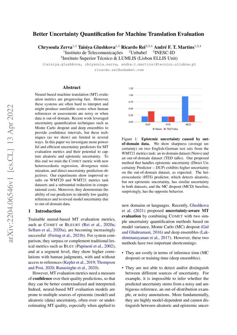 Better Uncertainty Quantification for Machine Translation Evaluation