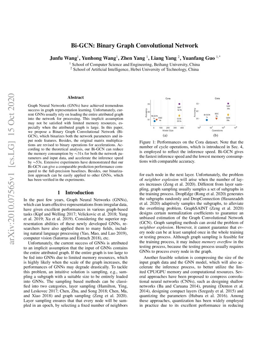 Bi-GCN: Binary Graph Convolutional Network | DeepAI