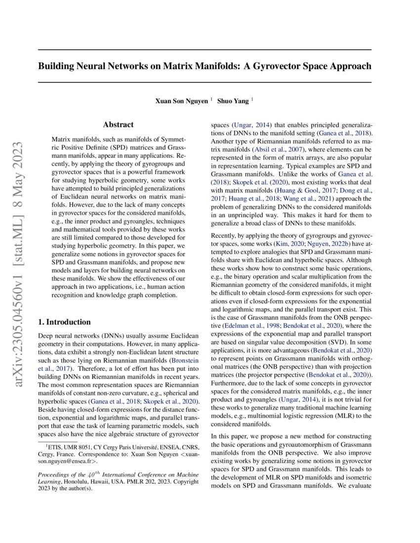 Building Neural Networks on Matrix Manifolds A Gyrovector Space