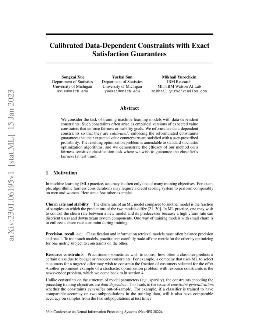 Calibrated DataDependent Constraints with Exact Satisfaction
