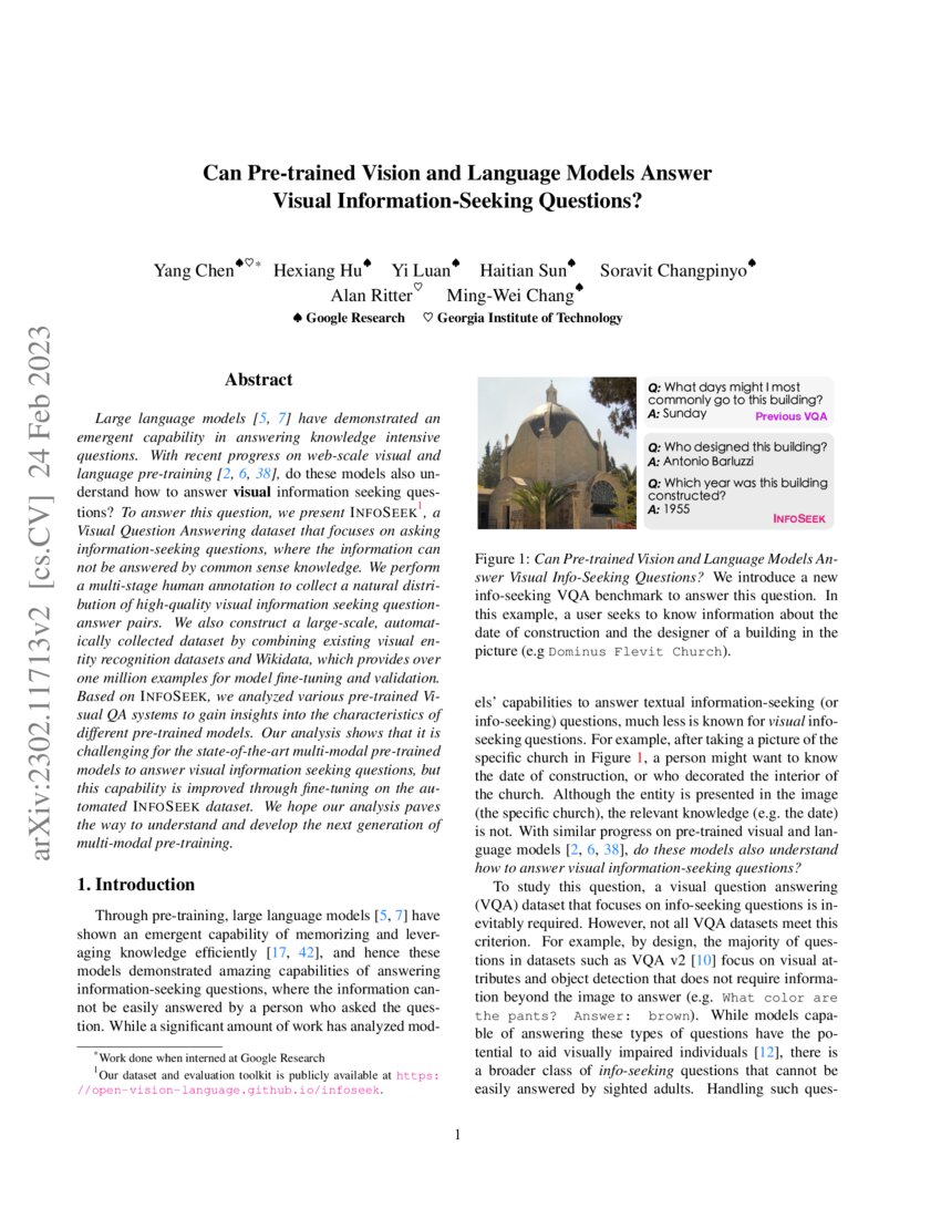 Can Pre Trained Vision And Language Models Answer Visual Information Can Pre Trained Vision And Language Models Answer Visual Information