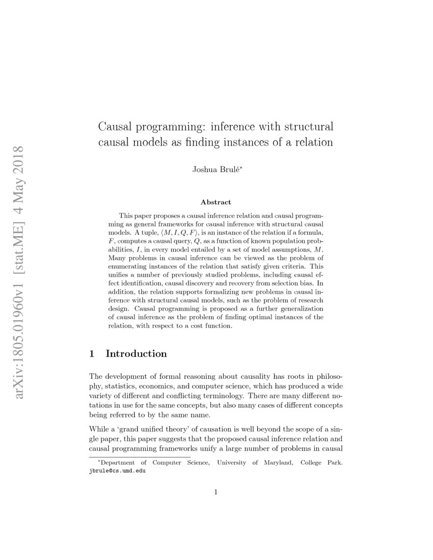Causal Programming Inference With Structural Causal Models As Finding