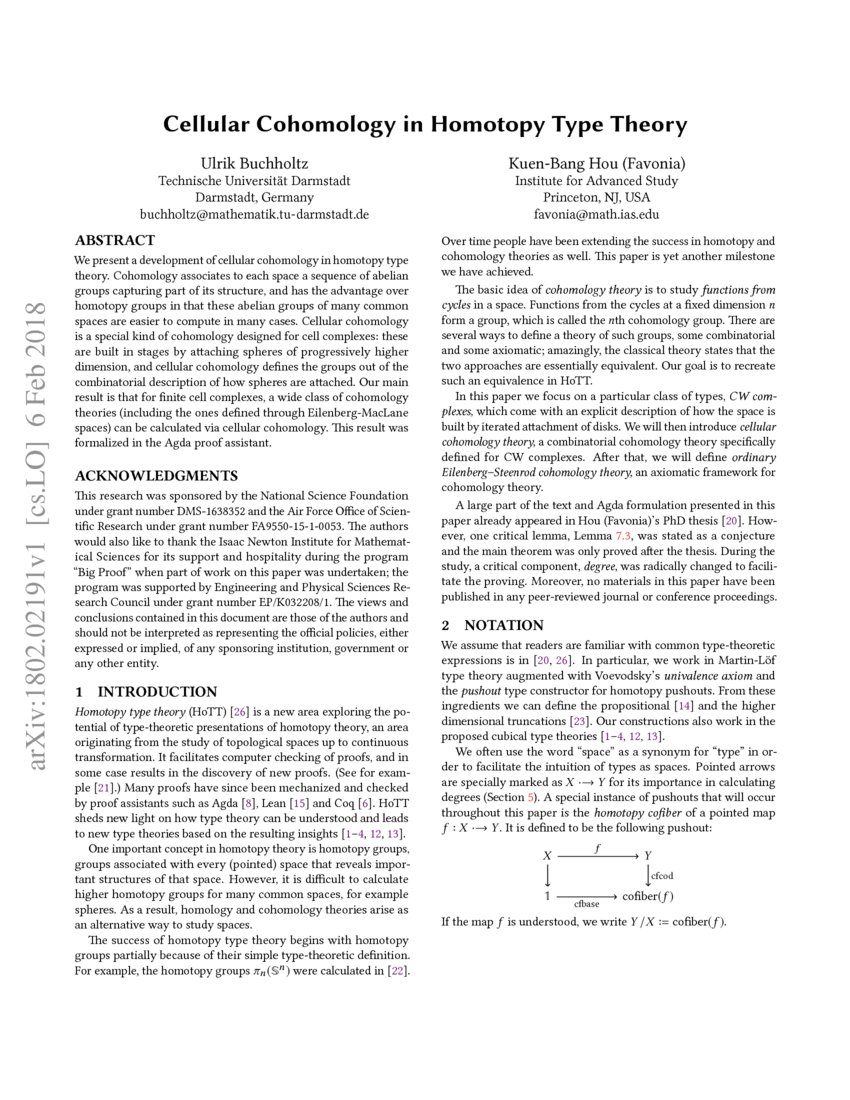 Cellular Cohomology in Homotopy Type Theory DeepAI