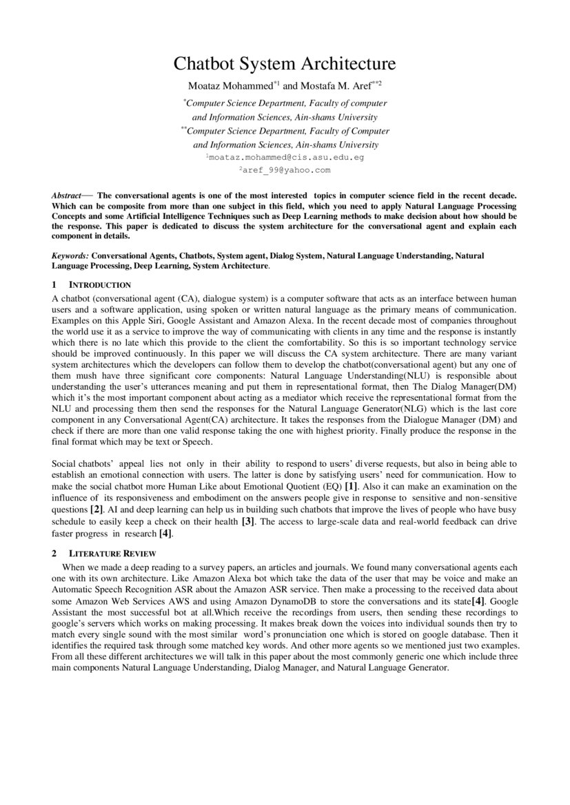 Chatbot System Architecture | DeepAI