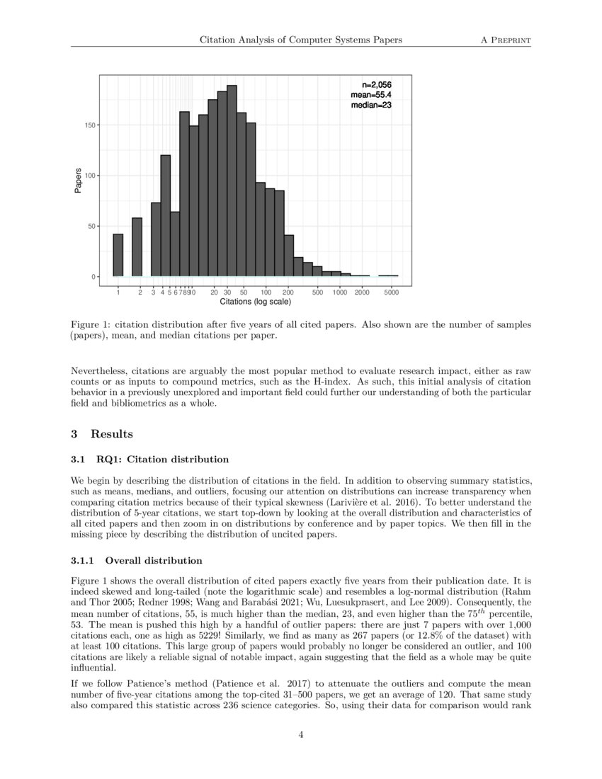 Citation Analysis of Computer Systems Papers DeepAI