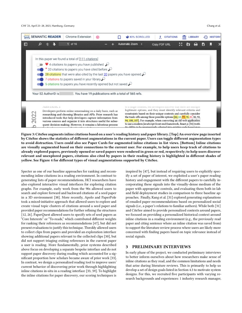 CiteSee: Augmenting Citations in Scientific Papers with Persistent and ...
