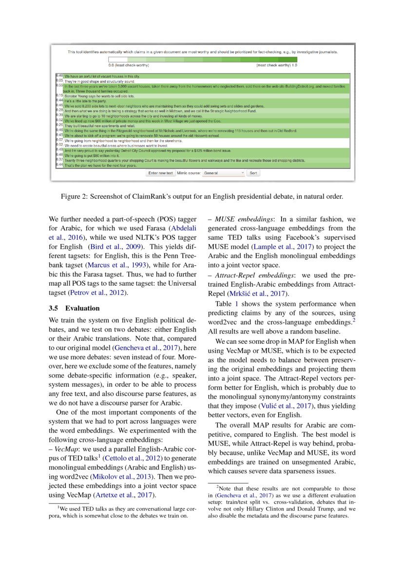 Claimrank Detecting Check Worthy Claims In Arabic And English Deepai