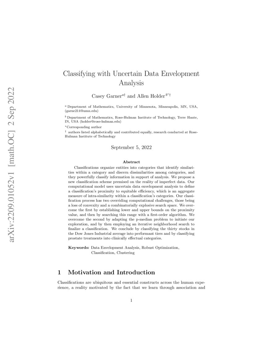 thesis on data envelopment analysis