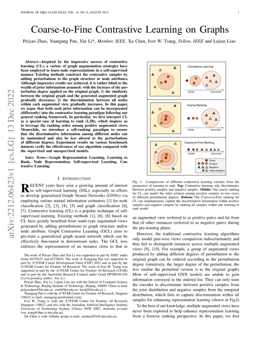 CoarsetoFine Contrastive Learning on Graphs DeepAI