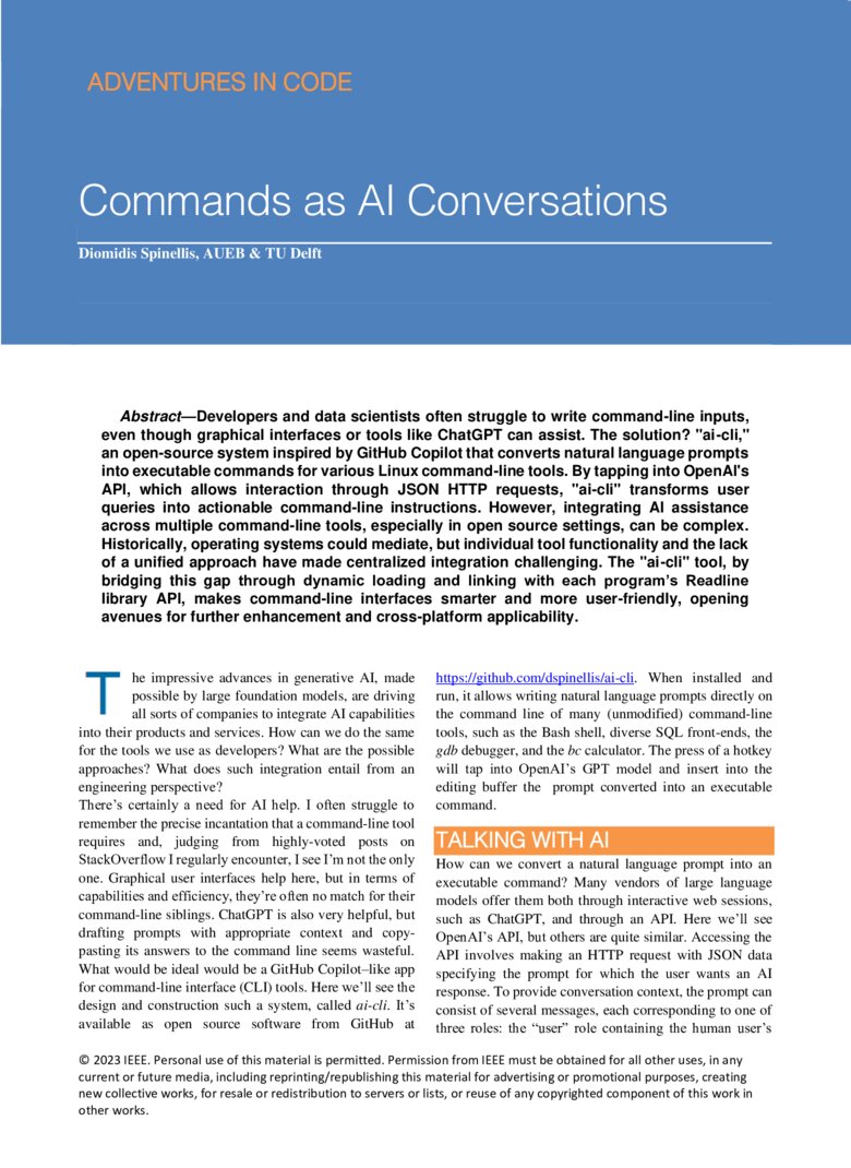 Commands as AI Conversations | DeepAI