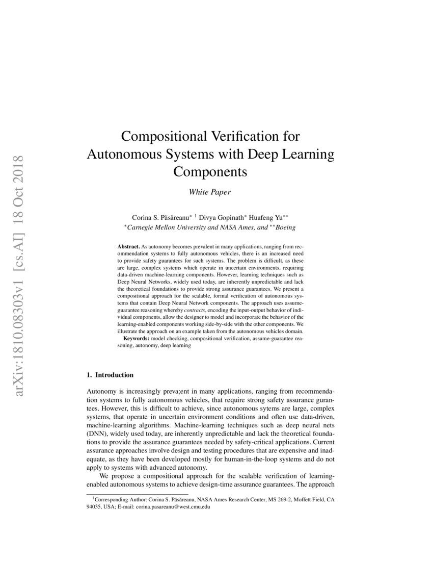 Compositional Verification for Autonomous Systems with Deep Learning ...
