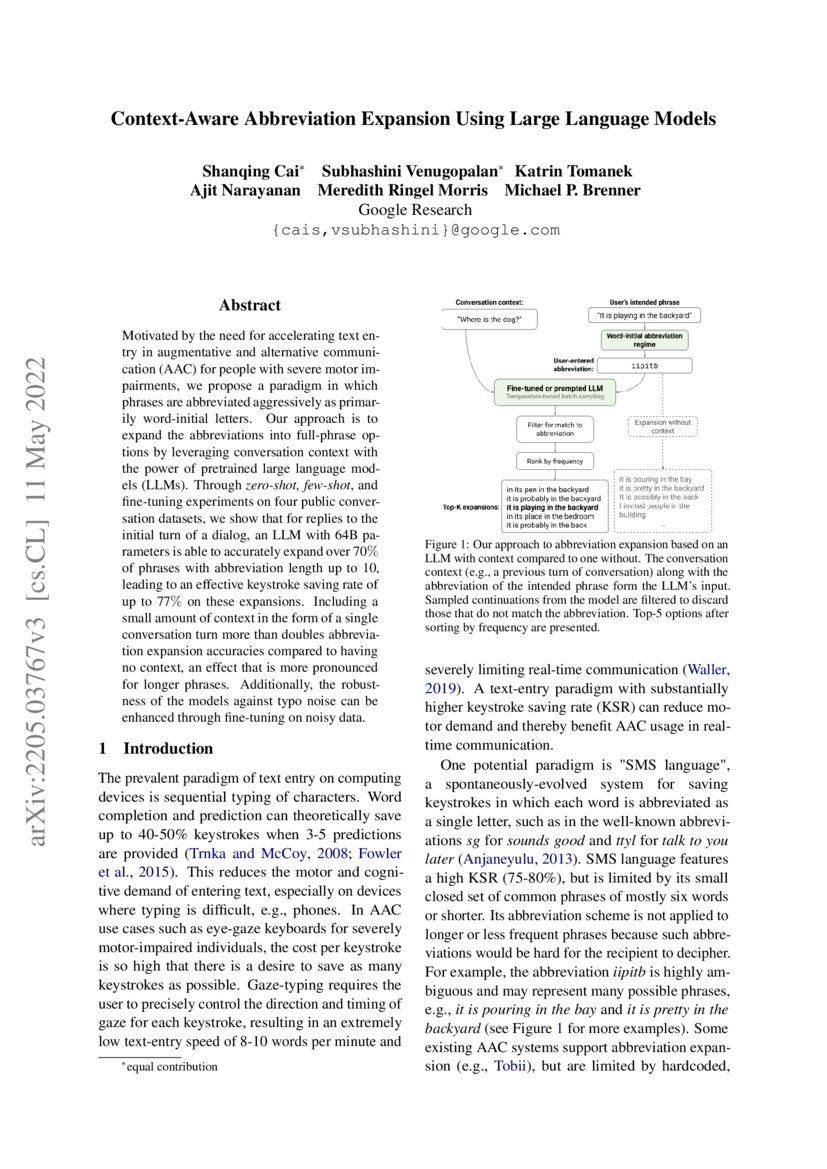 ContextAware Abbreviation Expansion Using Large Language Models DeepAI