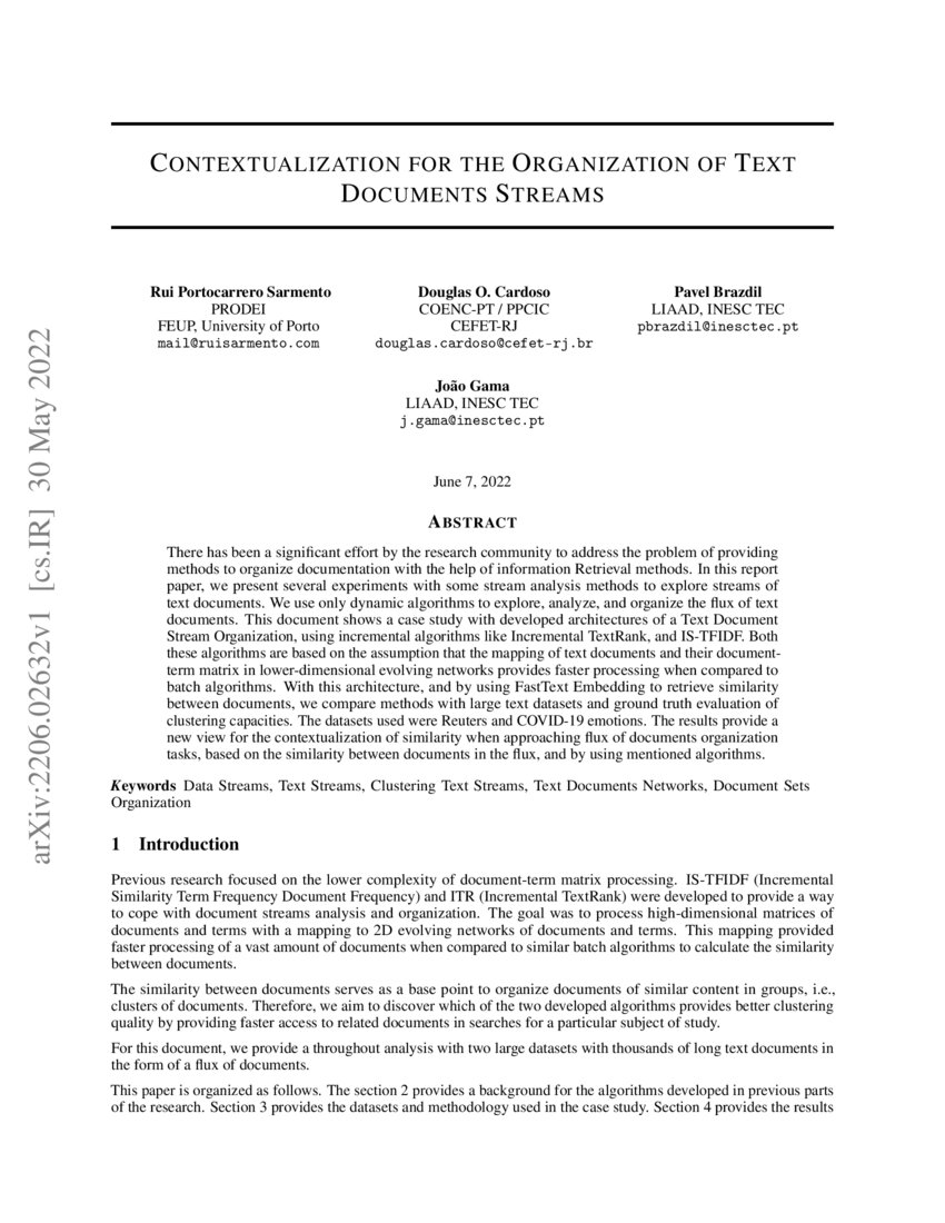 contextualization-for-the-organization-of-text-documents-streams-deepai