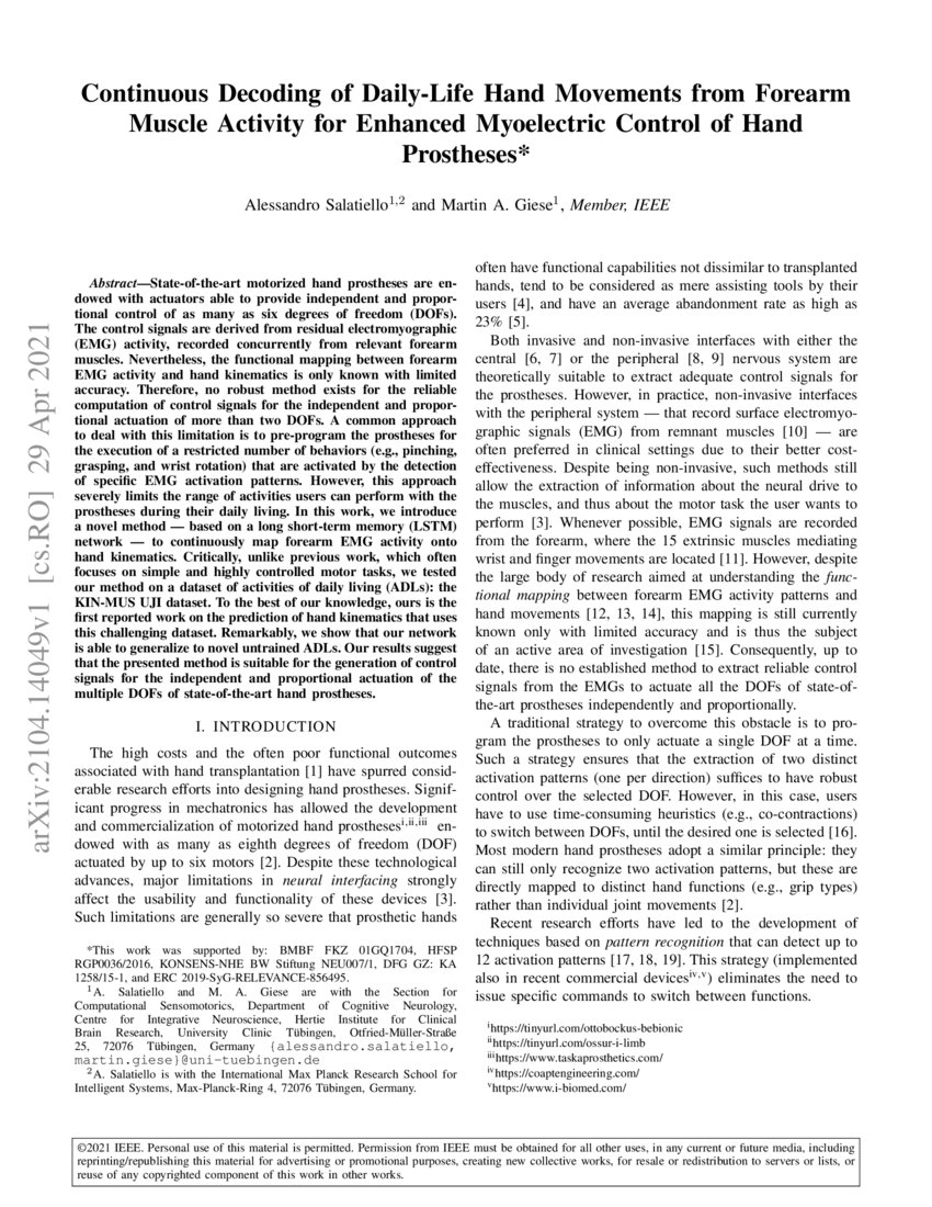 Continuous Decoding of Daily-Life Hand Movements from Forearm Muscle ...
