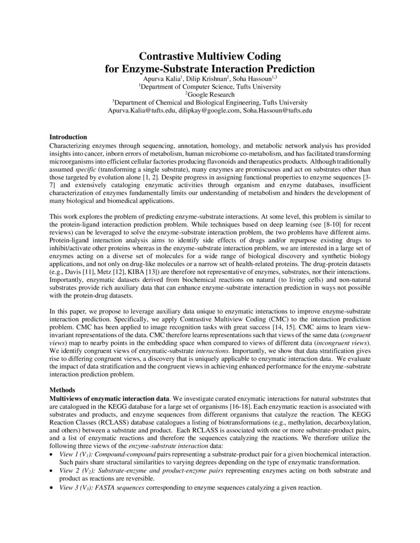 Contrastive Multiview Coding for EnzymeSubstrate Interaction
