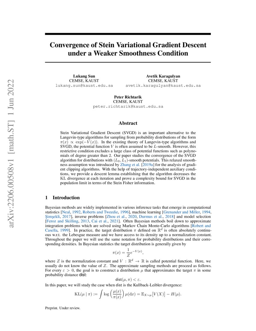 Convergence of Stein Variational Gradient Descent under a Weaker