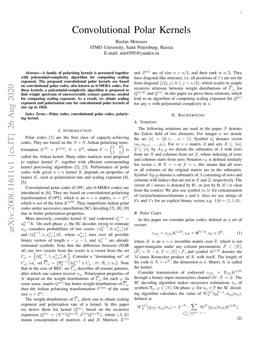 Convolutional Polar Kernels DeepAI