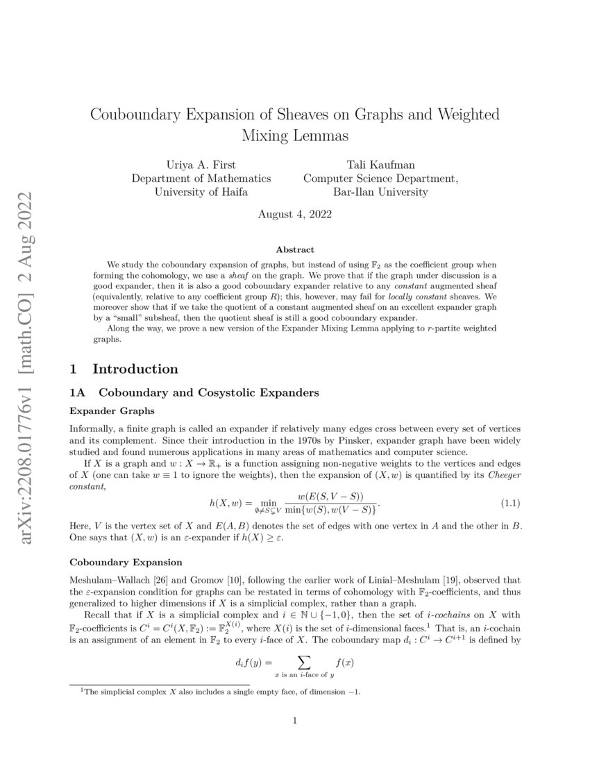Couboundary Expansion of Sheaves on Graphs and Weighted Mixing Lemmas