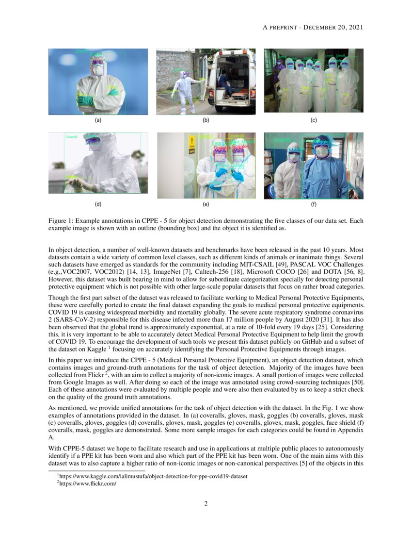 CPPE5 Medical Personal Protective Equipment Dataset DeepAI