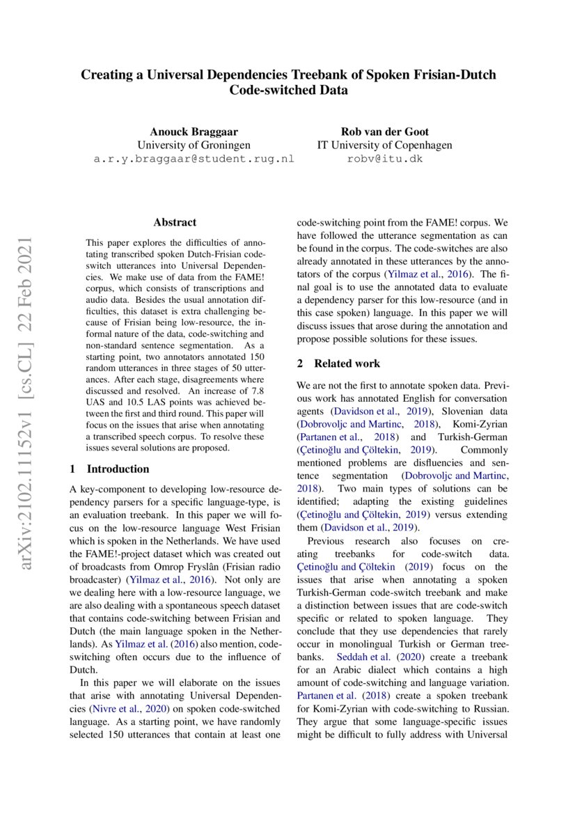 Creating a Universal Dependencies Treebank of Spoken FrisianDutch Code