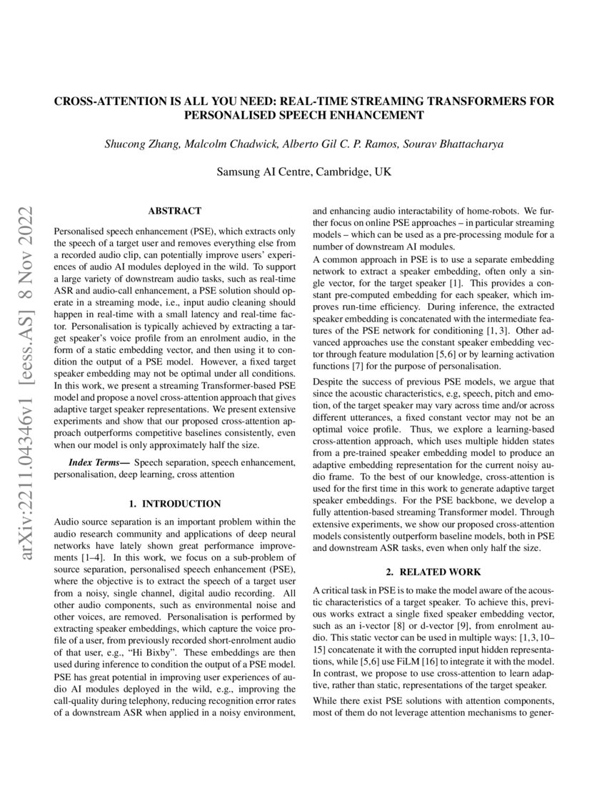 CrossAttention is all you need RealTime Streaming Transformers for
