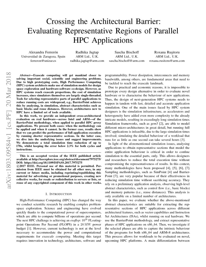 Crossing the Architectural Barrier Evaluating Representative Regions