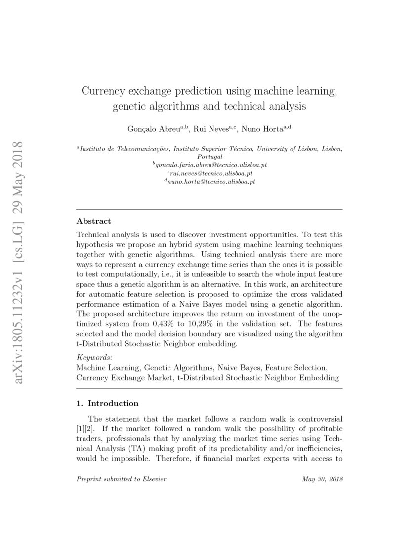 Currency exchange prediction using machine learning, algorithms