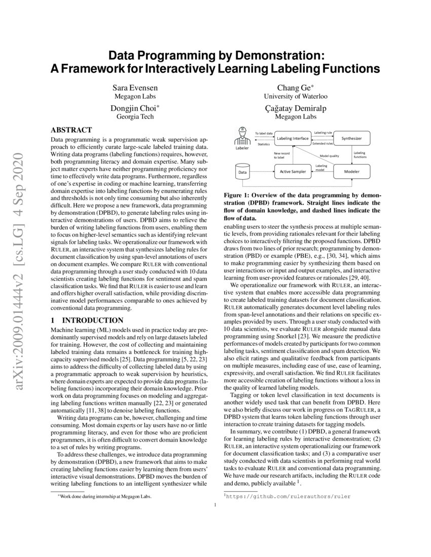 Data Programming by Demonstration: A Framework for Interactively ...