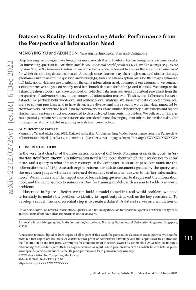 Dataset vs Reality: Understanding Model Performance from the ...