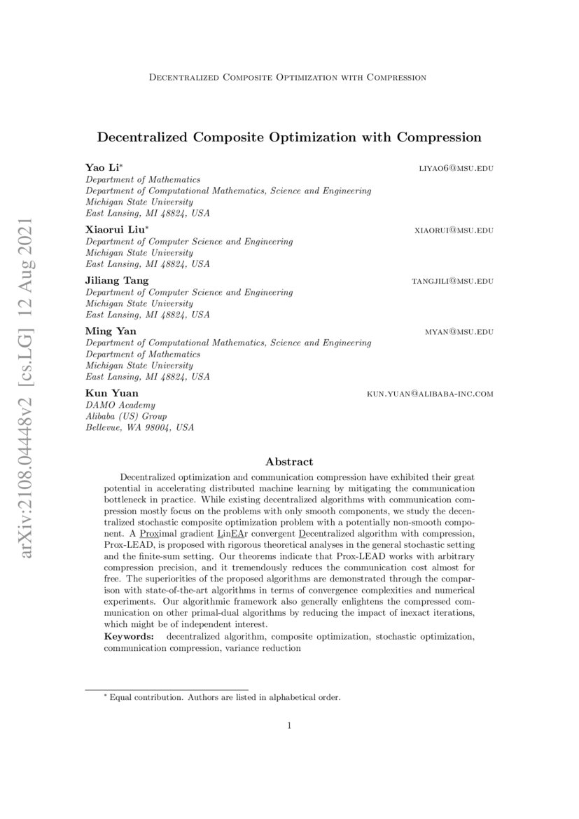 Decentralized Composite Optimization with Compression DeepAI