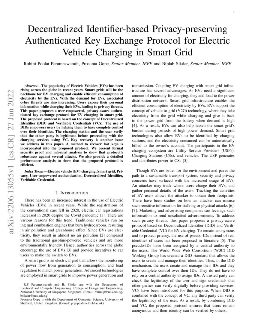 Decentralized Identifierbased Privacypreserving Authenticated Key