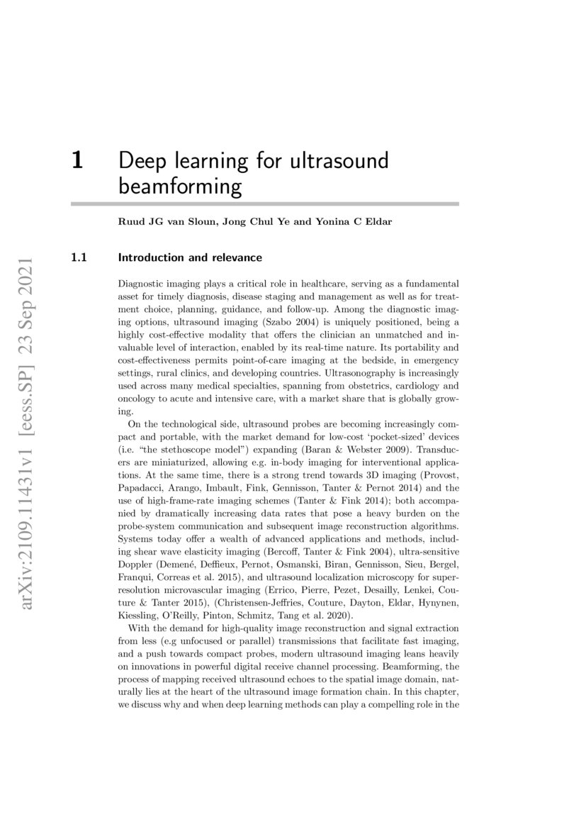 Deep Learning for Ultrasound Beamforming | DeepAI