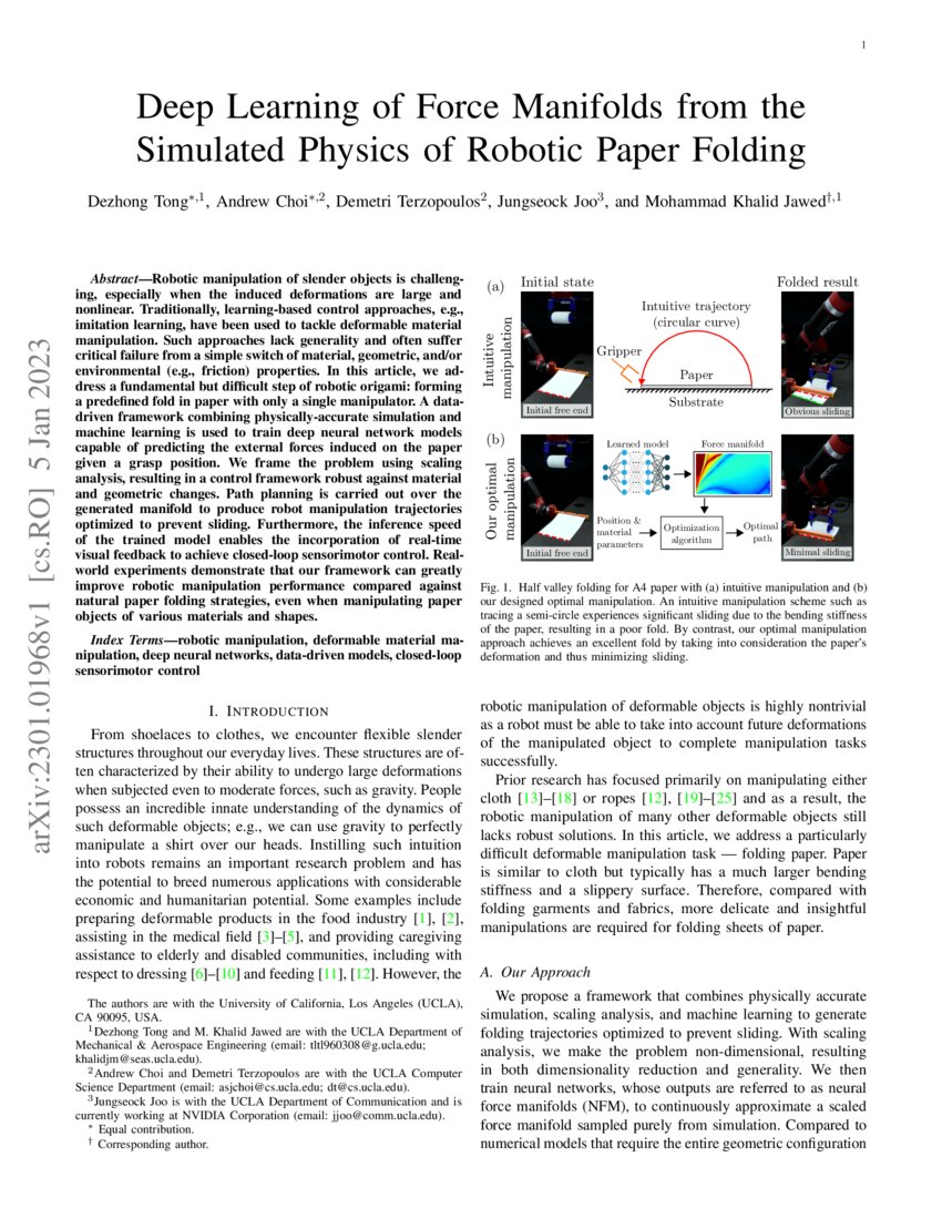 Deep Learning of Force Manifolds from the Simulated Physics of Robotic ...
