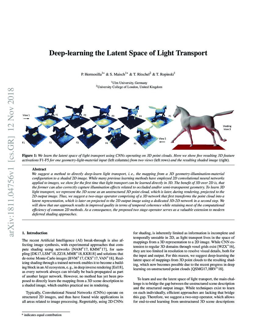 Deep-learning the Latent Space of Light Transport | DeepAI