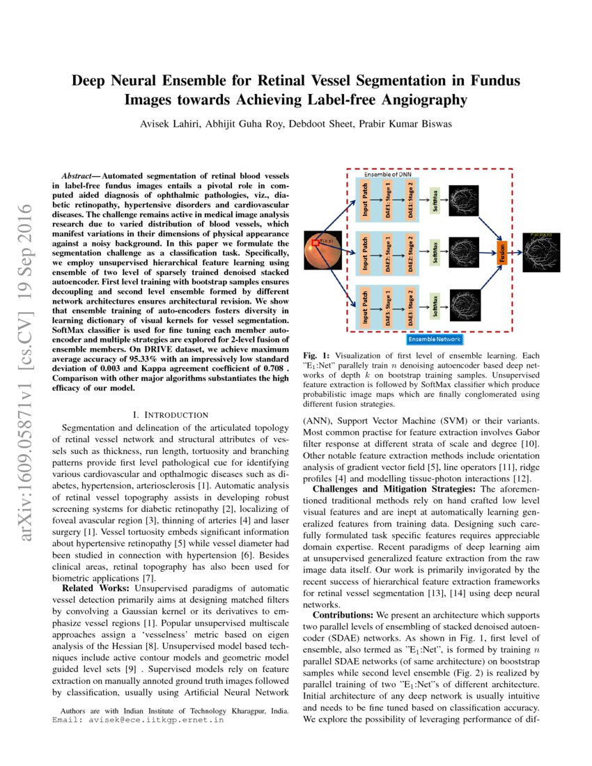 Deep Neural Ensemble for Retinal Vessel Segmentation in Fundus Images ...