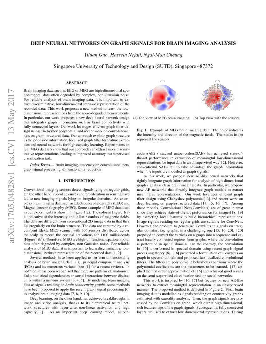 Deep neural networks on graph signals for brain imaging analysis | DeepAI