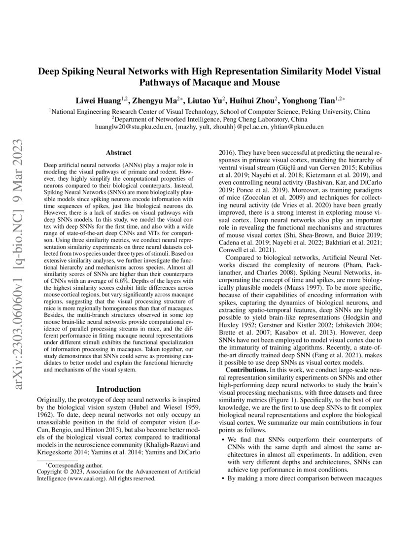 Deep Spiking Neural Networks with High Representation Similarity Model ...