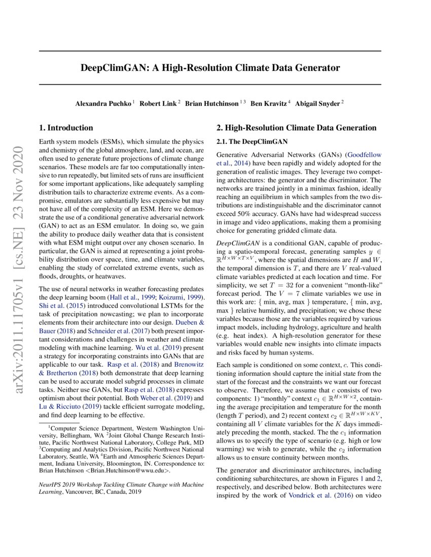 DeepClimGAN: A High-Resolution Climate Data Generator | DeepAI