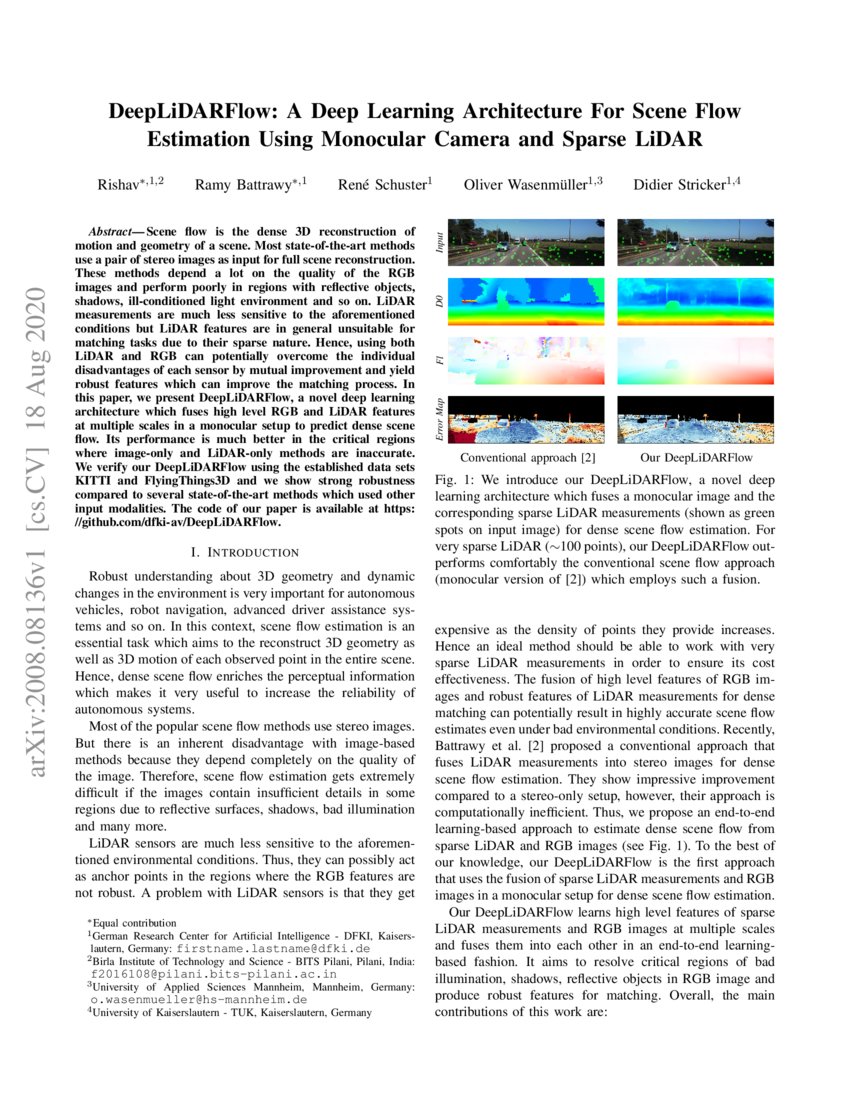 DeepLiDARFlow: A Deep Learning Architecture For Scene Flow Estimation ...