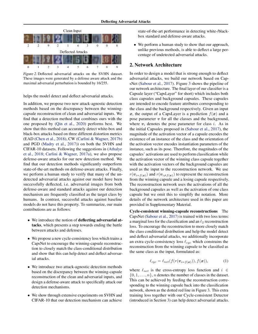 Deflecting Adversarial Attacks Deepai